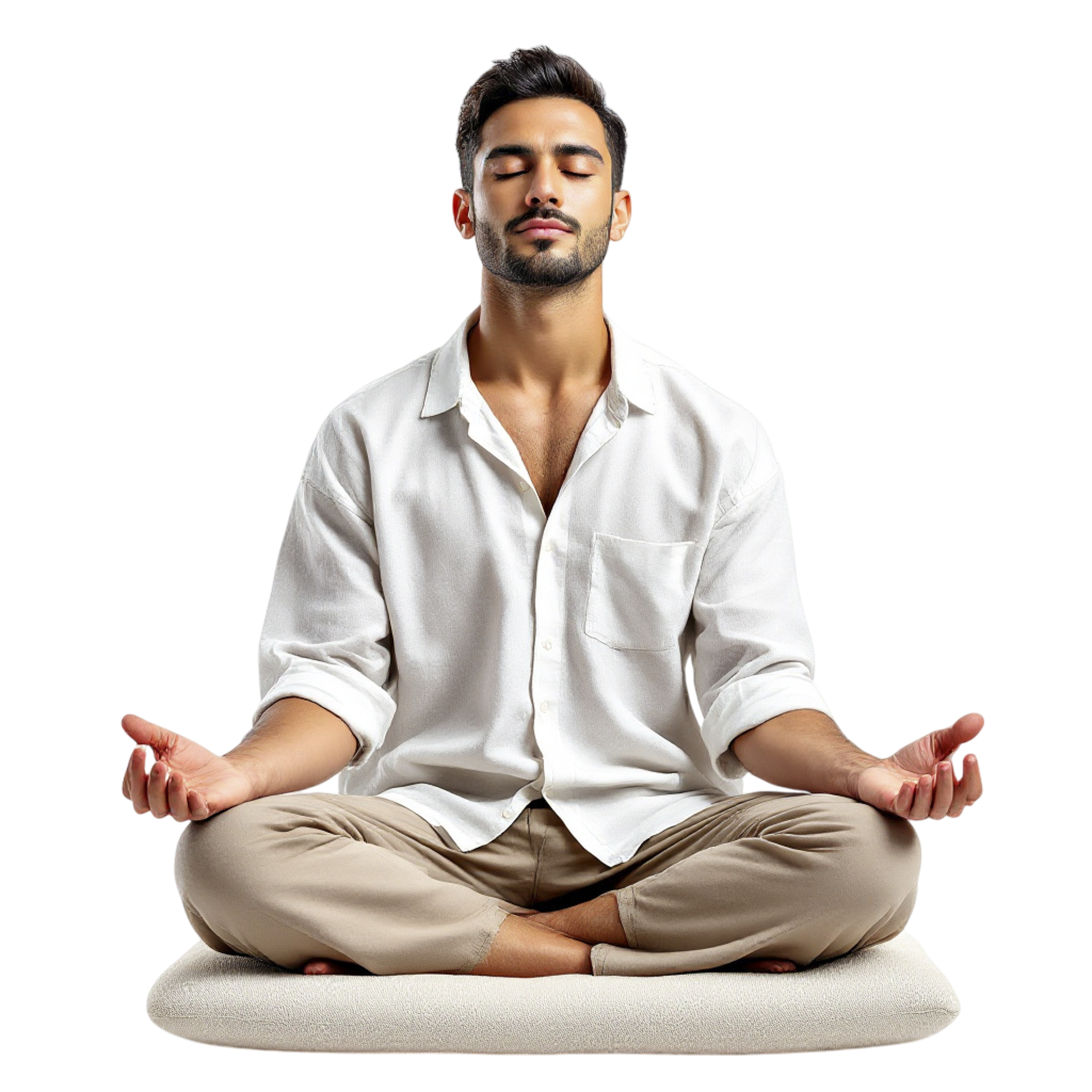 Man meditating cross-legged